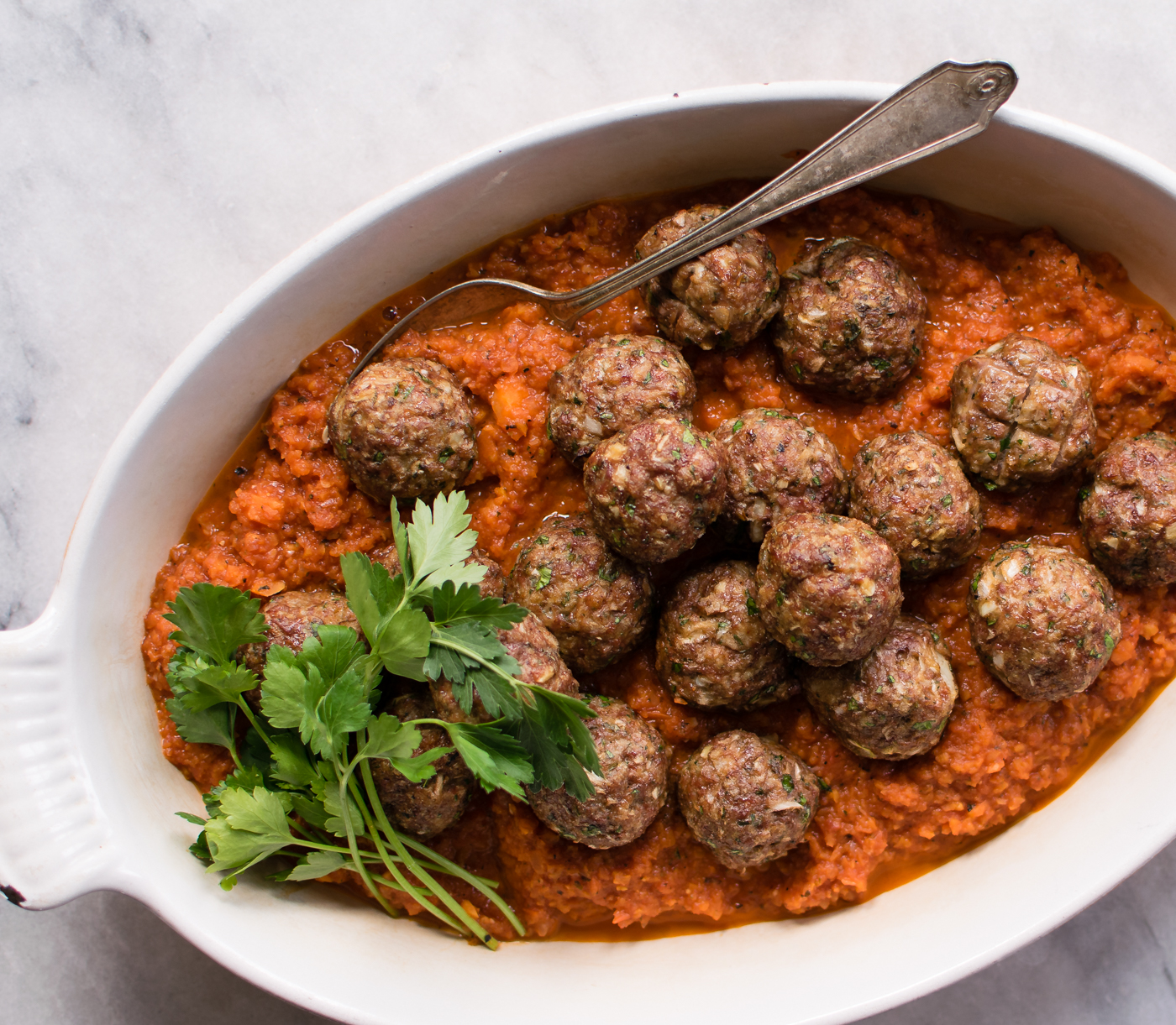 Lamb Meatballs with Carrot Tomato Sauce | Carolyn's Cooking