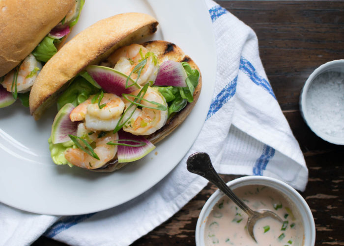 Shrimp Rolls with Sriracha Mayo