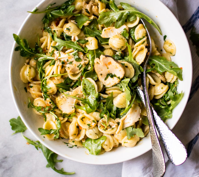 Orecchiette with Scungilli and Neonata Sauce