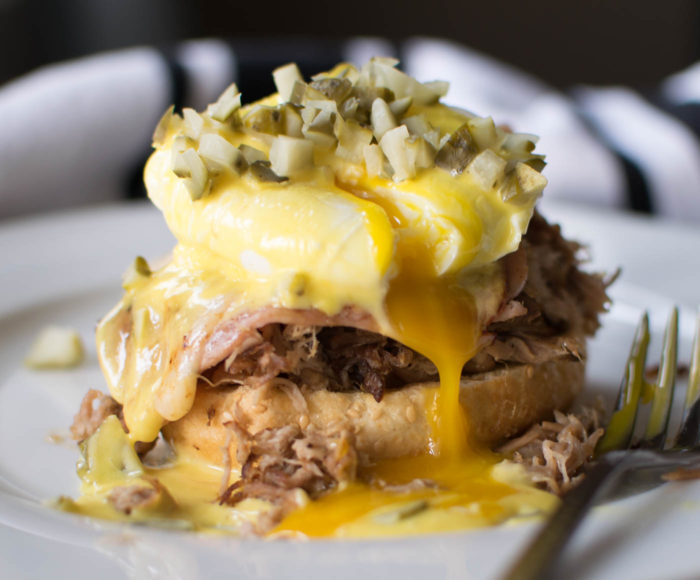 Cuban Eggs Benedict with yolk