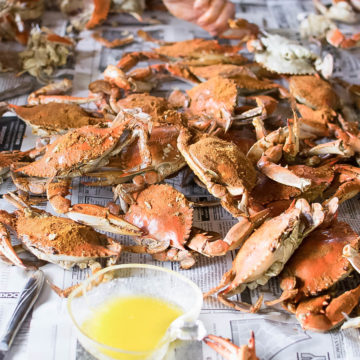 Old Bay Steamed Crabs in Virginia