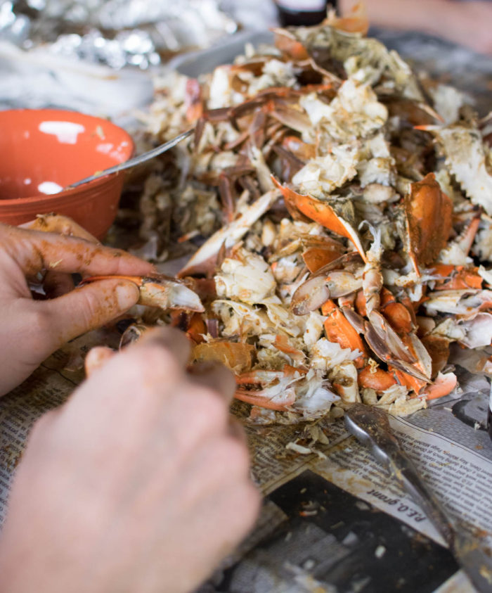 Old Bay Steamed Crabs shells