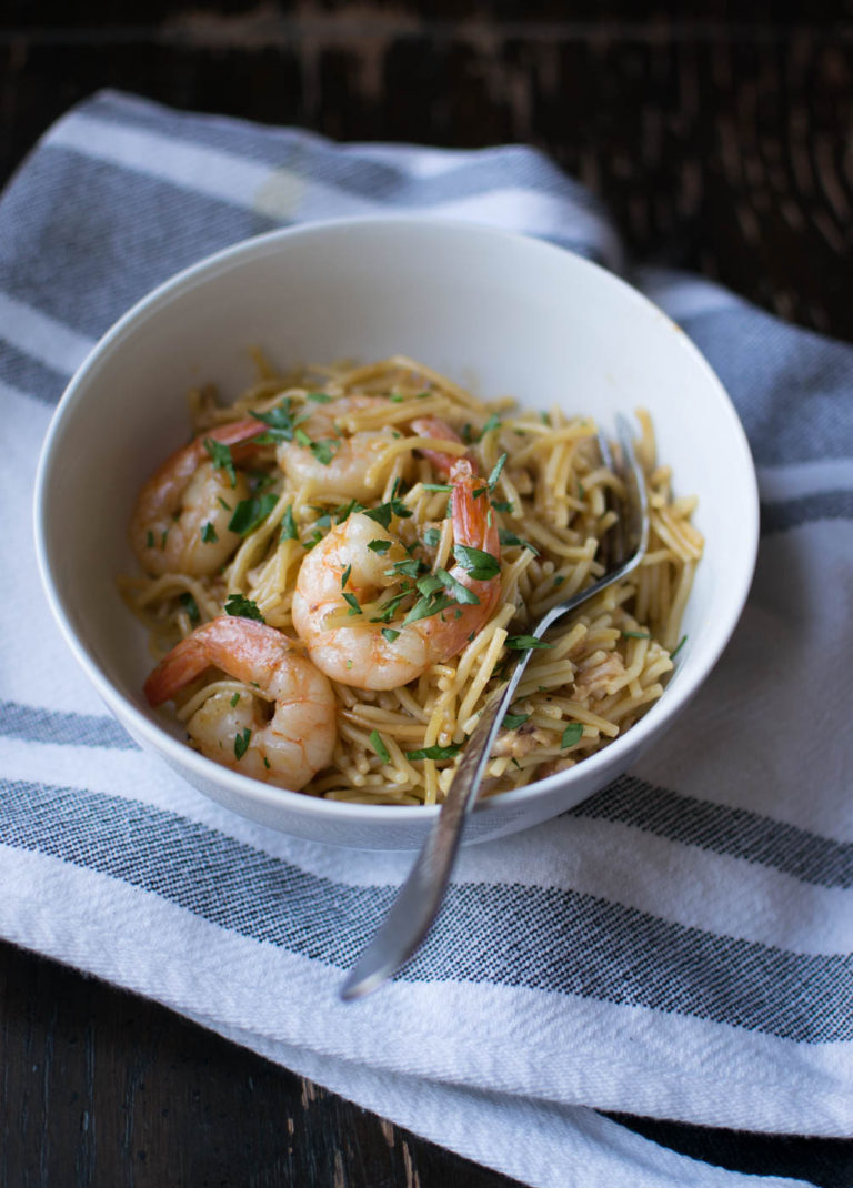 Fideuà with Pancetta and Seafood Carolyn's Cooking