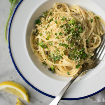 Linguine with Sardines and Fried Caper Gremolata
