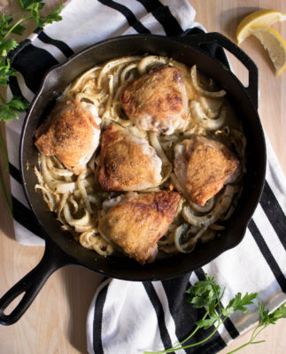 Crispy Chicken Thighs with Fennel