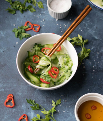 Spicy Cucumber Salad with Sesame Dressing