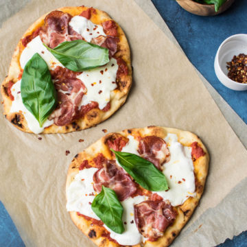 Naan Pizza with Fresh Mozzarella