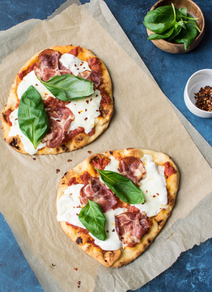 Naan Pizza with Fresh Mozzarella