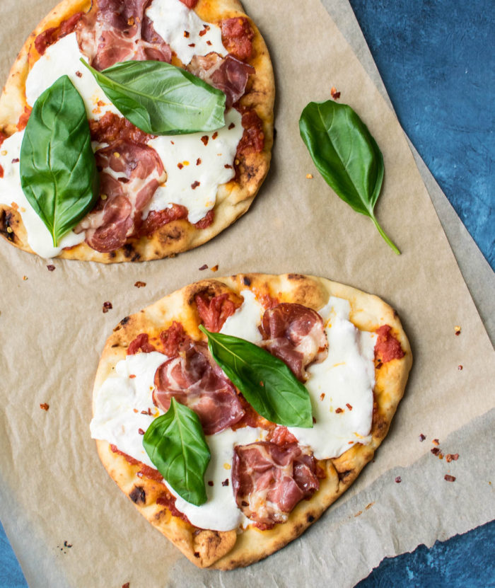 Naan Pizza with Fresh Mozzarella