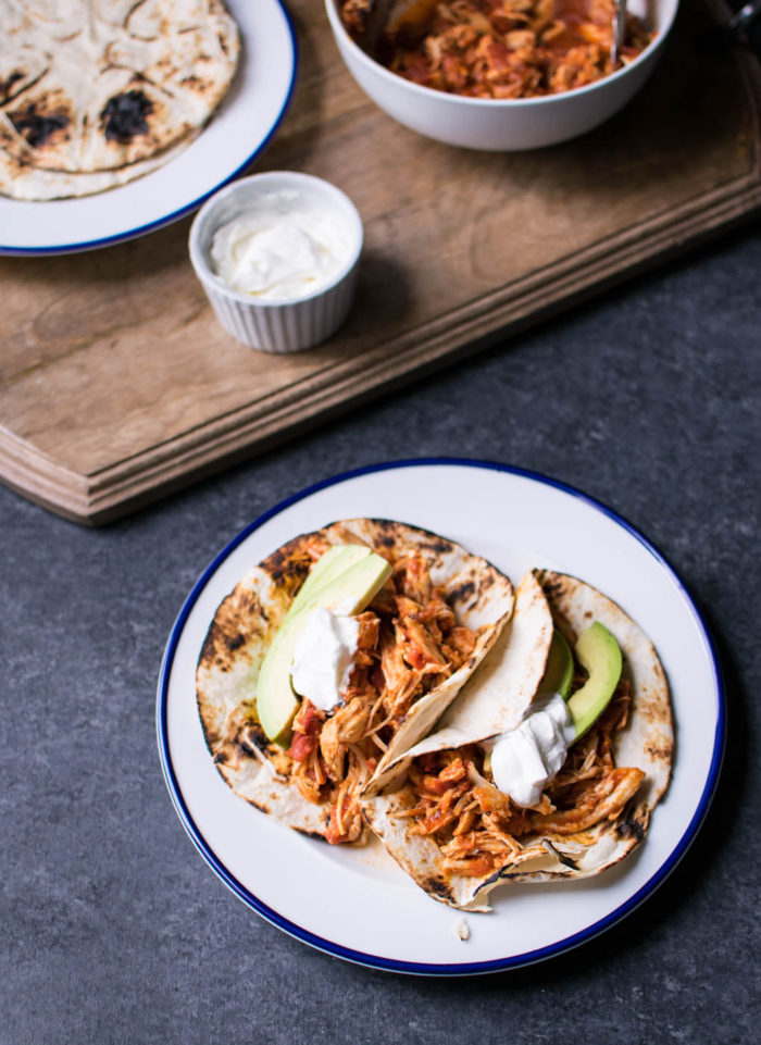 Mexican Shredded Chicken Tacos