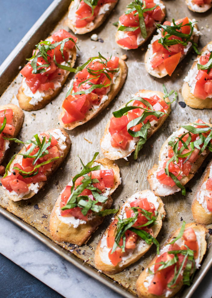 Bruschetta on sheet pan