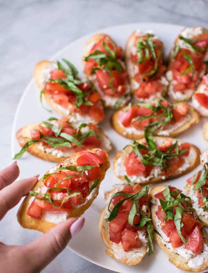 Bruschetta with tomatoes and basil