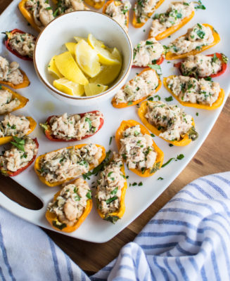 Tuna Stuffed Roasted Pepper Boats