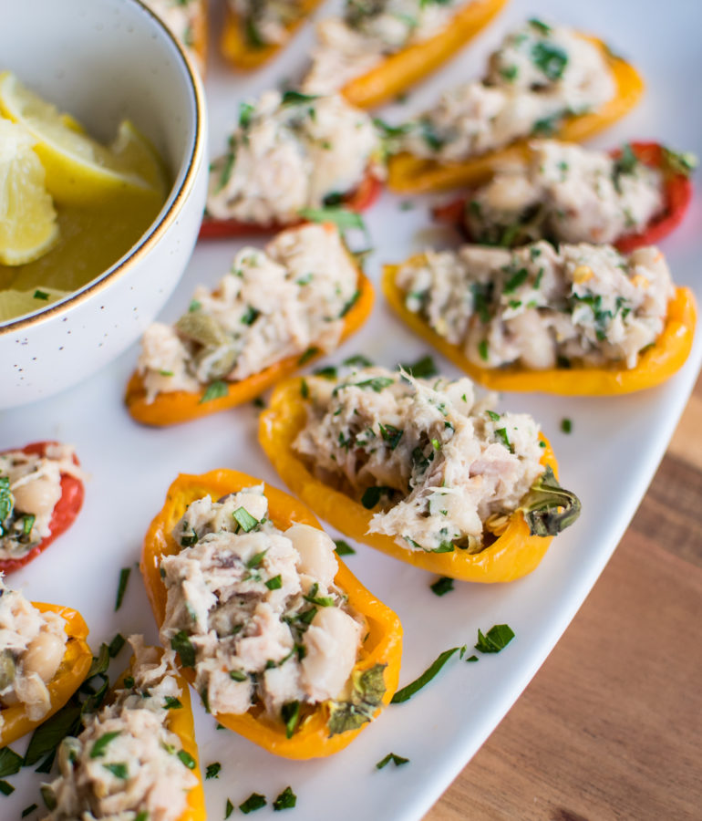 Tuna Stuffed Roasted Pepper Boats Carolyn's Cooking