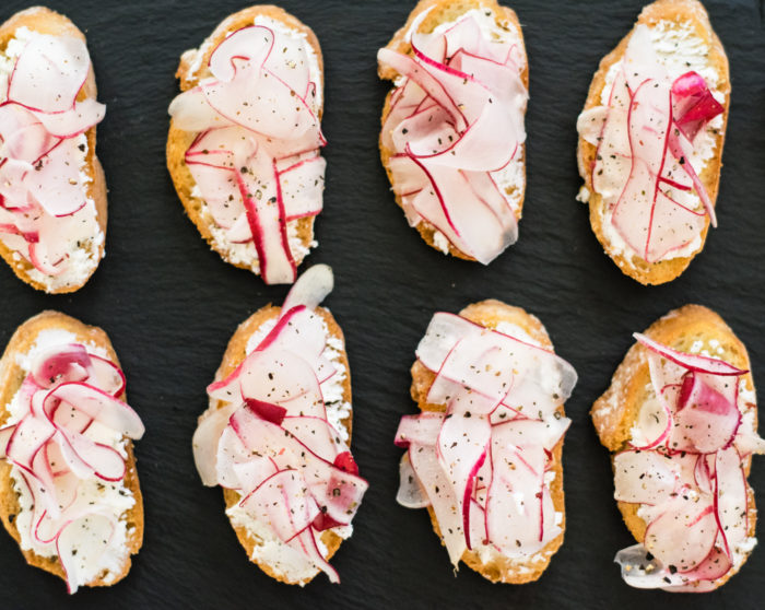 Goat Cheese and Radish Crostini