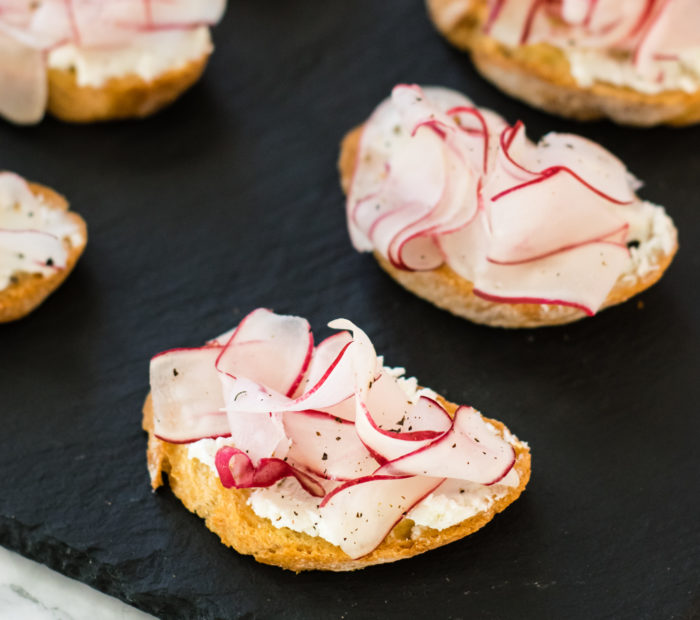 Goat Cheese and Radish Crostini