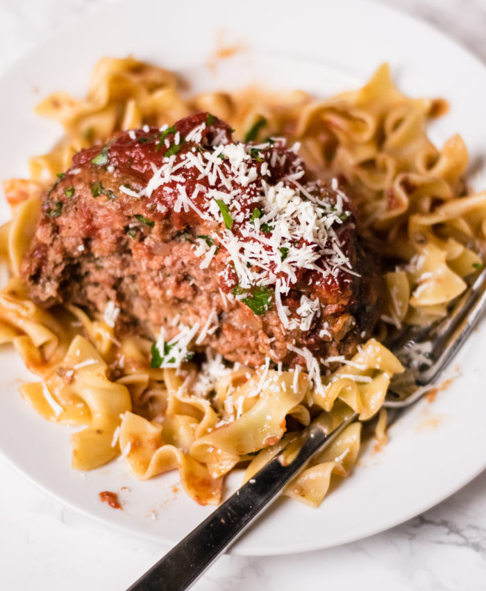 Italian Meatloaf with Pasta and Cheese