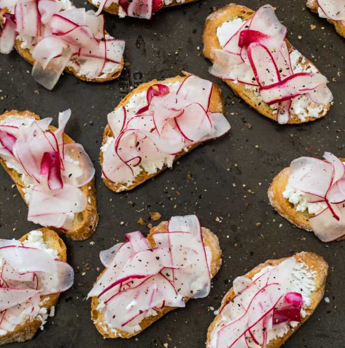 Goat Cheese and Radish Crostini