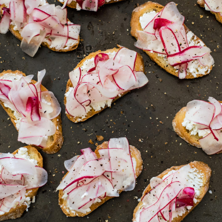 Goat Cheese and Radish Crostini