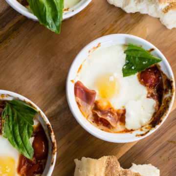 Italian Baked Eggs with Prosciutto