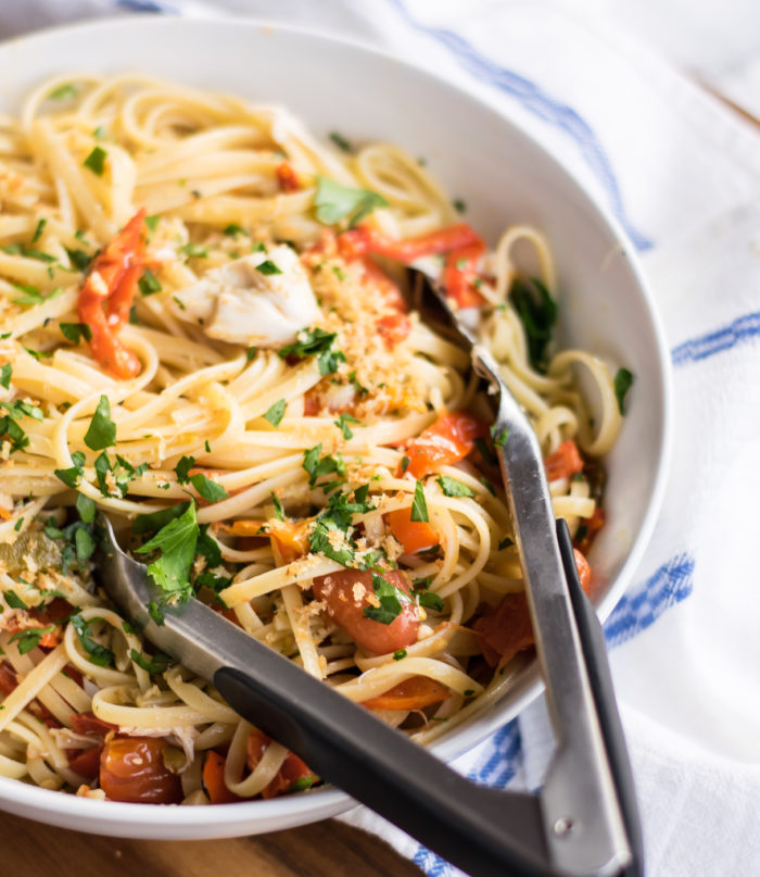 Linguine with Pickled Peppers and Crab