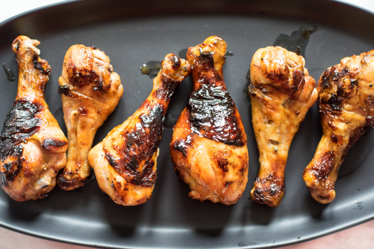 Honey Garlic Drumsticks with Fresh Pepper Relish | Carolyn's Cooking