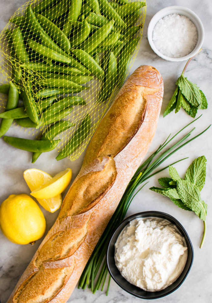 Sugar Snap pea crostini ingredients