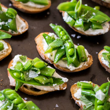 Sugar Snap pea crostini