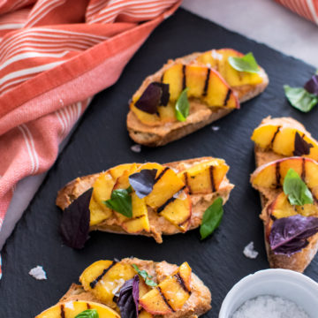 Grilled Peach and 'Nduja Crostini