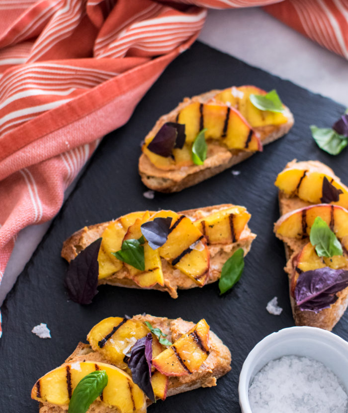 Grilled Peach and 'Nduja Crostini 