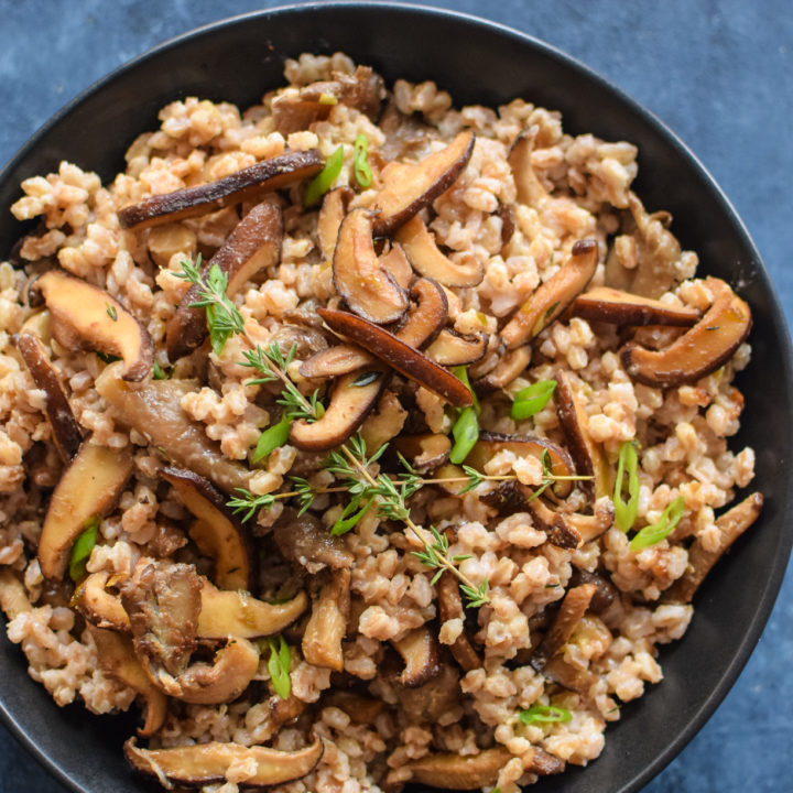 Farro With Miso Mushrooms