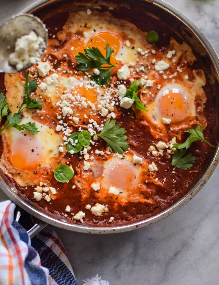 Eggs In Purgatory with cheese