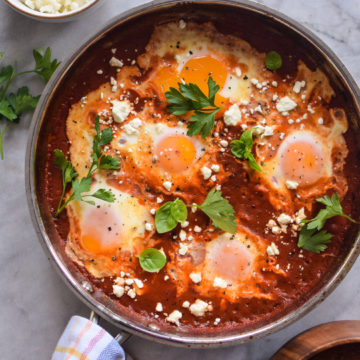 Eggs In Purgatory with Cheese