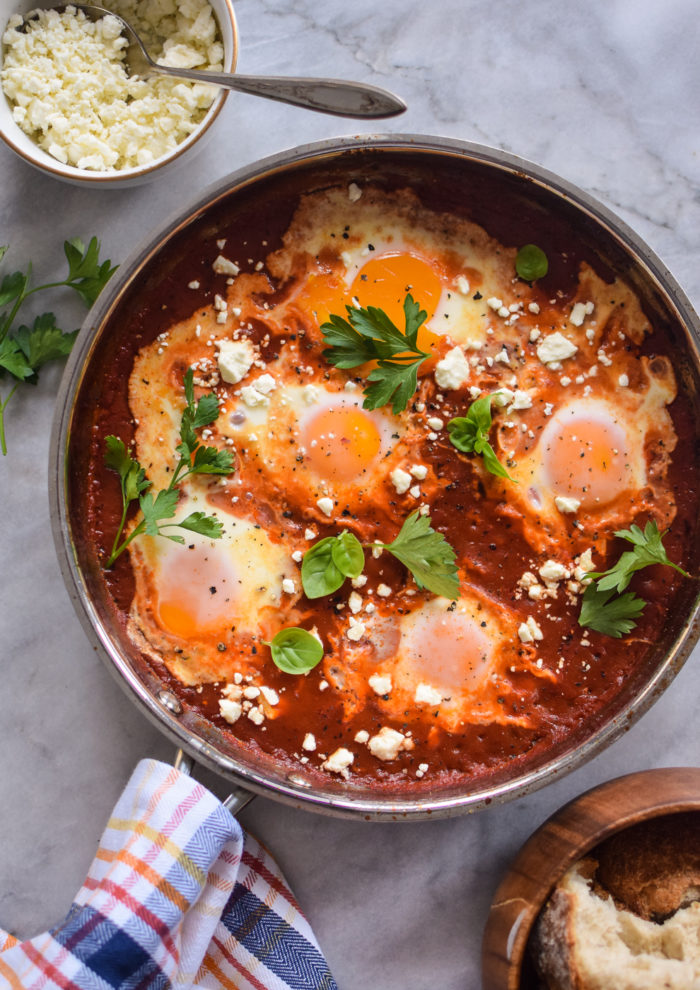 Eggs In Purgatory with Cheese