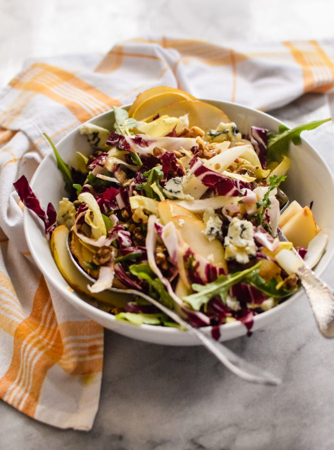 Chicory Salad with Blue Cheese and Pears