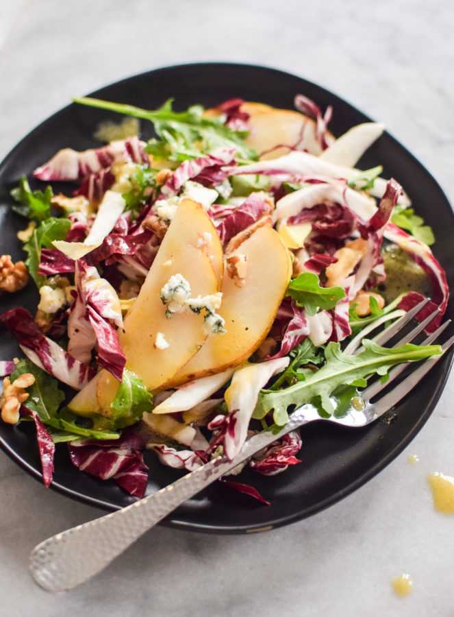 Chicory Salad with Blue Cheese and Pears