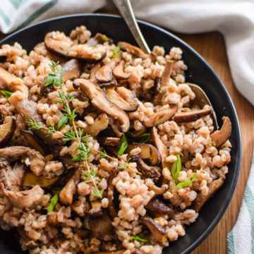 Farro With Miso Mushrooms