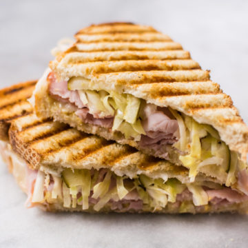 ham and cheese panini with slaw