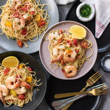 Spaghetti with Shrimp and Fennel