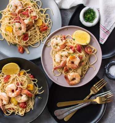 Spaghetti with Shrimp and Fennel