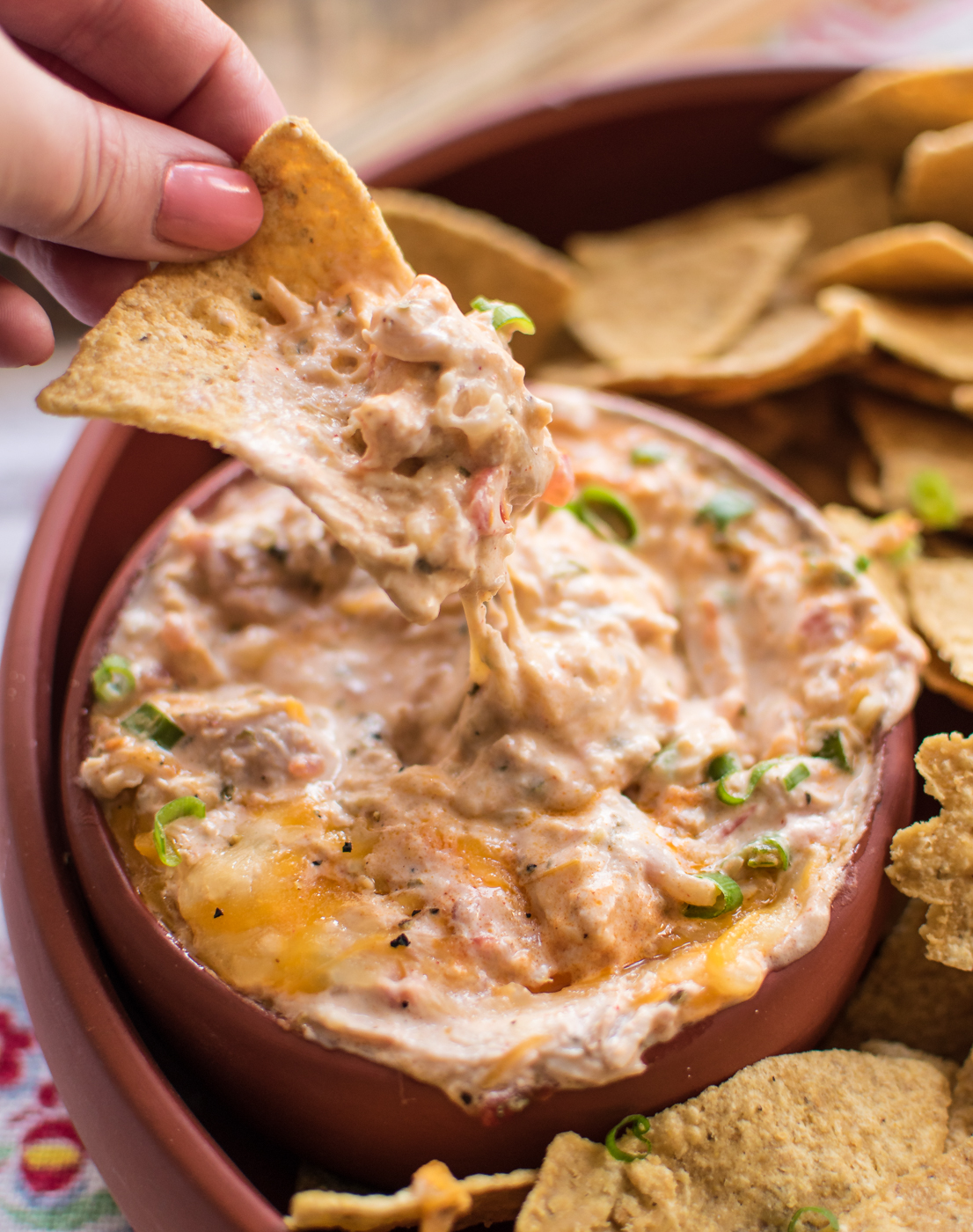 Mexican Shredded Chicken Dip Carolyn s Cooking nuclear-ball-dip-frenzy-dips