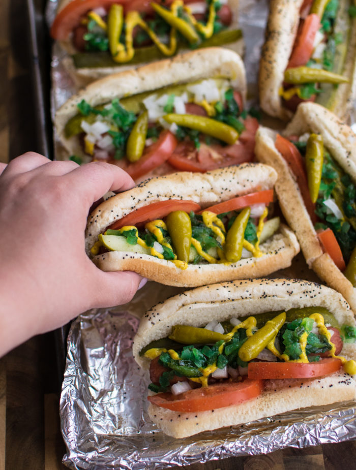 chicago style hot dog