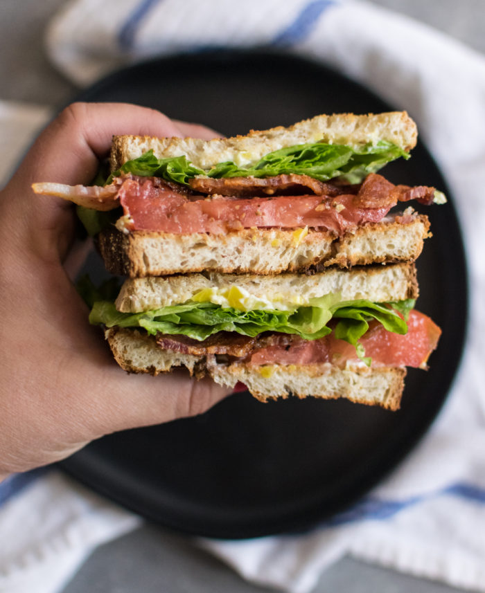 BLT cut in half 