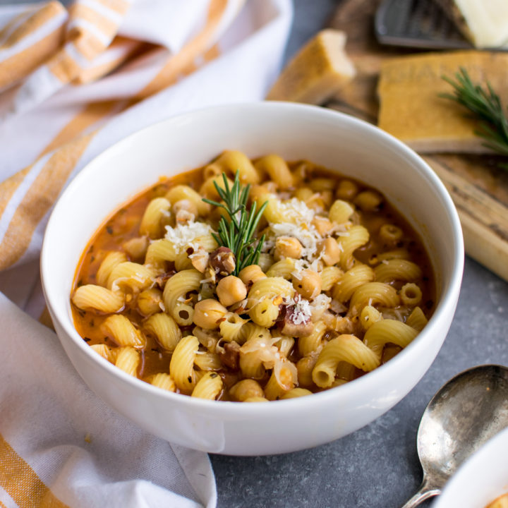 Pasta e Fagioli in bowl