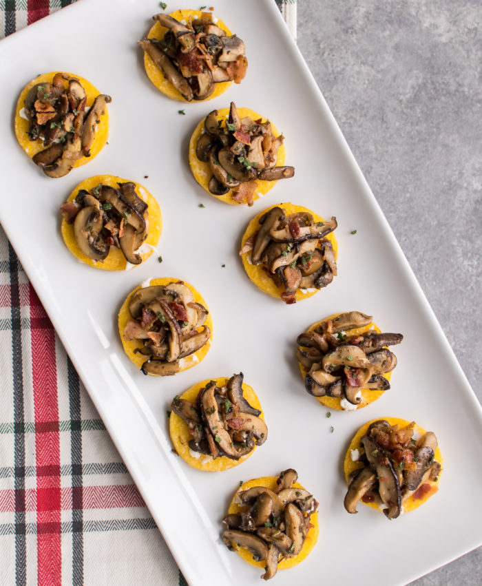 Mushroom and Bacon Polenta Bites