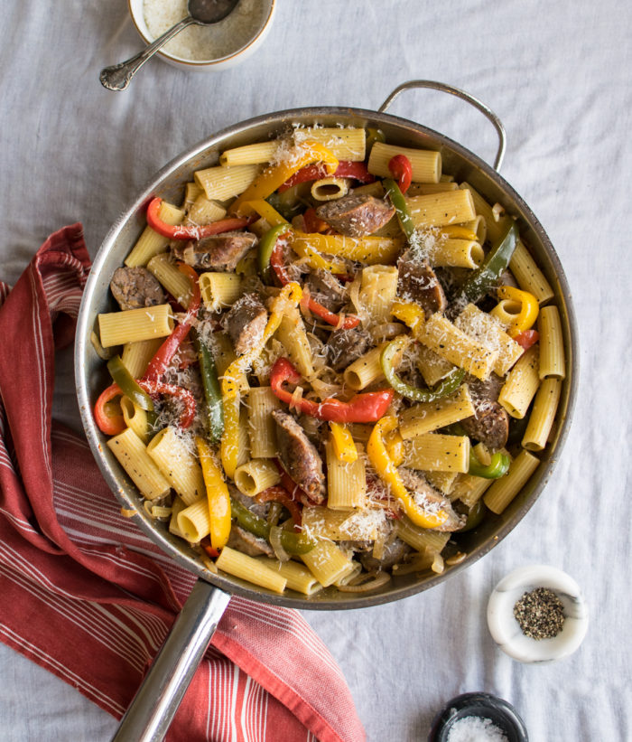 Sausage and peppers pasta 