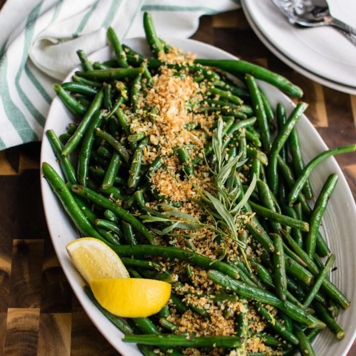 Green Beans with Tarragon and Garlic Breadcrumbs