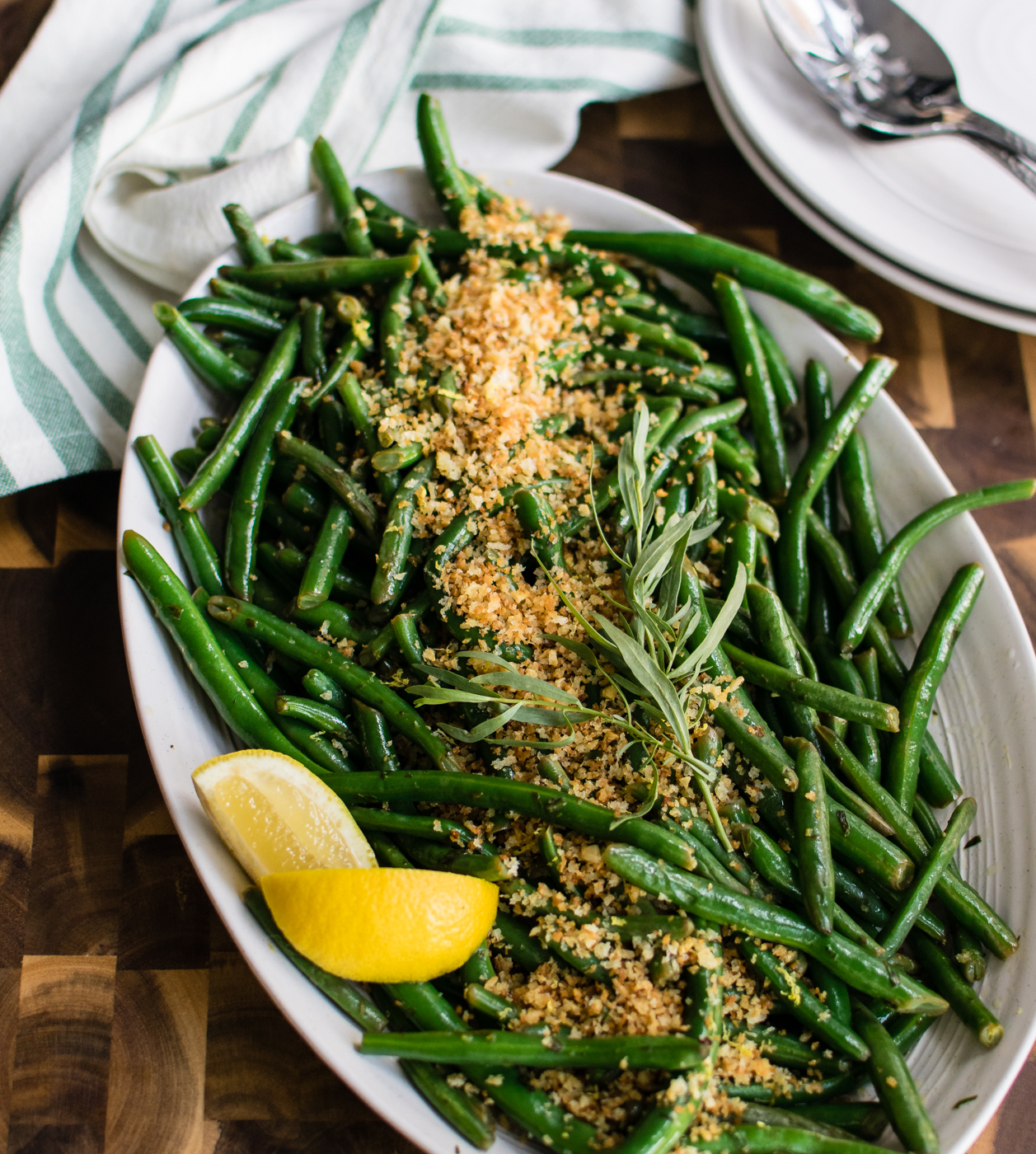 Green Beans with Tarragon and Garlic Breadcrumbs | Carolyn’s Cooking