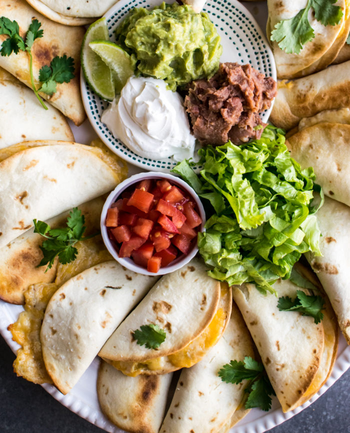 Mini green chile chicken quesadilla 