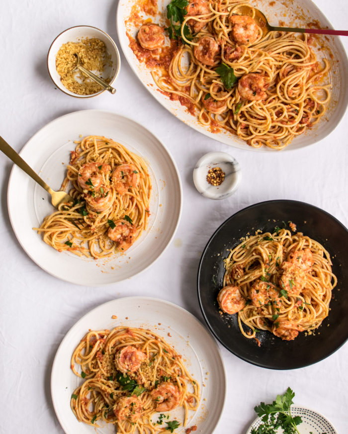 Shrimp Fra Diavolo with pasta